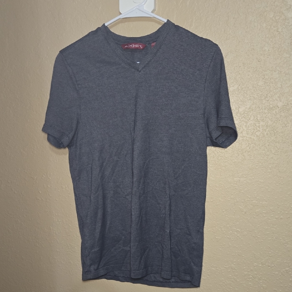 Exist Men's V-Neck Short Sleeve Tee in Charcoal Gray
